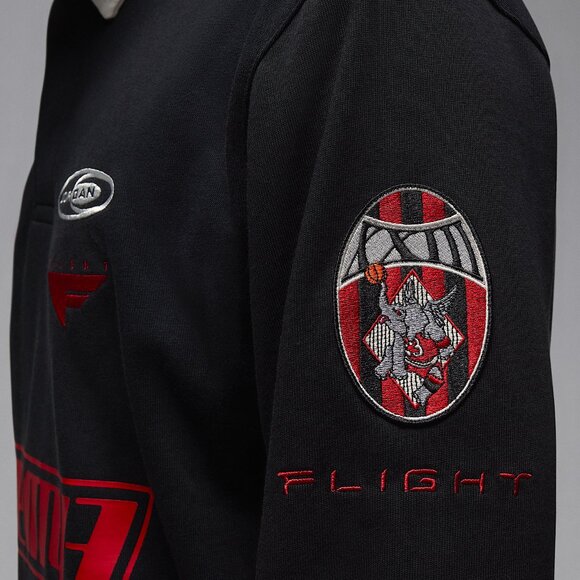 Air Jordan Essentials Long Sleeve Rugby Shirt Black Red BRED HF9323-010 M 1 2 3 - Picture 9 of 14